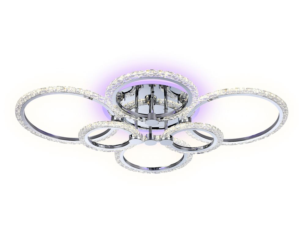 Потолочный светодиодный светильник с пультом FA413/4+2 CH хром 132W 840*600*120 (ПДУ РАДИО 2.4G)