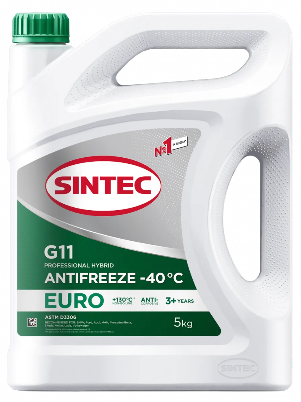 Антифриз Sintec Euro G11, зеленый, 5 кг