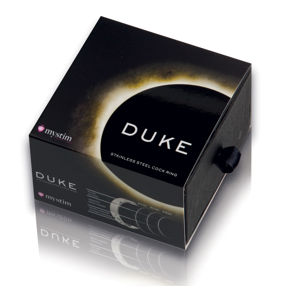 Стальное эрекционное кольцо с гравировкой Duke - 5,1 см.
