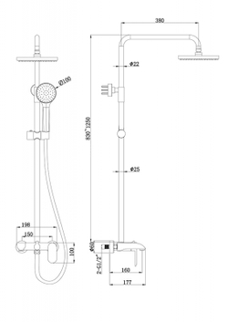 Душевая колонна со смесителем для ванны