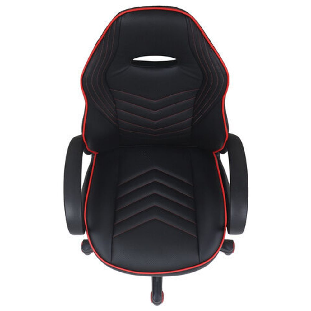 Кресло компьютерное BRABIX "Flame GM-004", экокожа, черное/красное, 532499