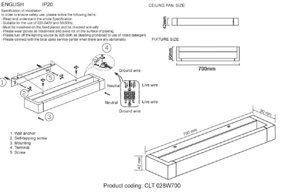 Настенный светодиодный светильник Crystal Lux CLT 028W700 WH