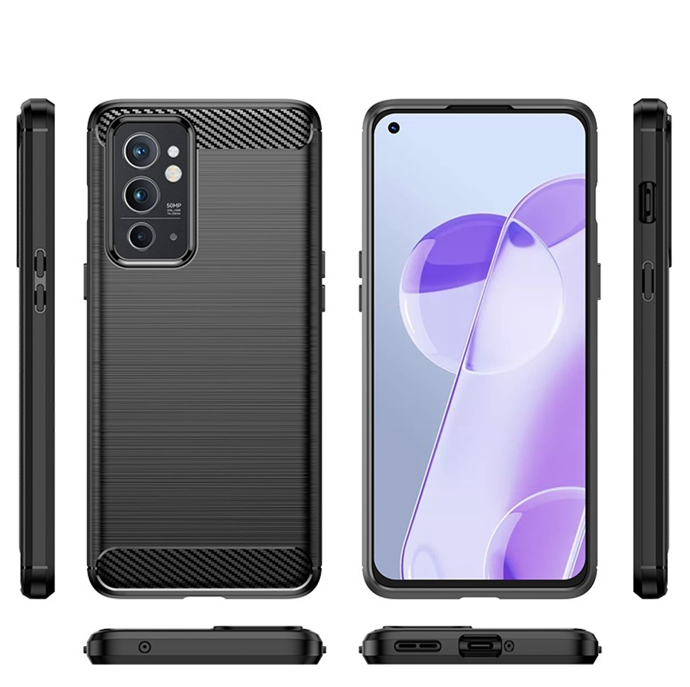 Мягкий защитный чехол в стиле карбон для Oneplus 9RT, серии Carbon от Caseport