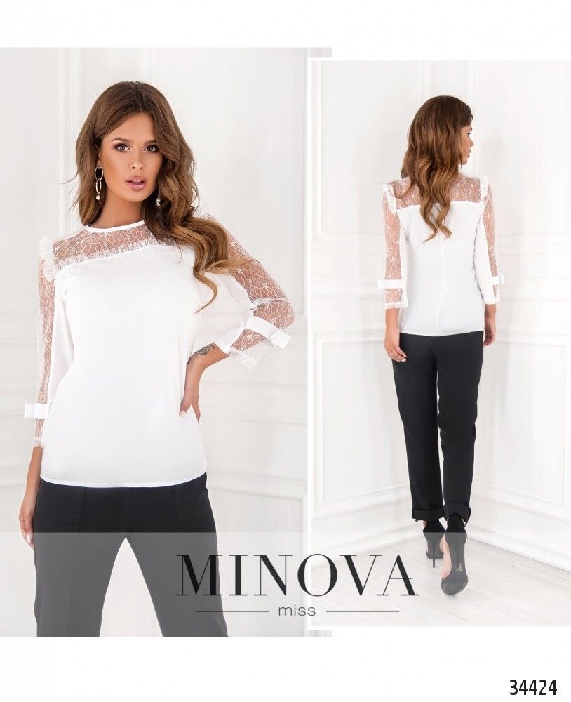 Блузка 1143н-белый Minova