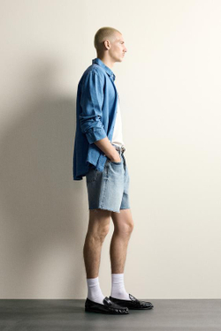 ZARA ДЖИНСОВЫЕ ШОРТЫ, ГОЛУБОЙ