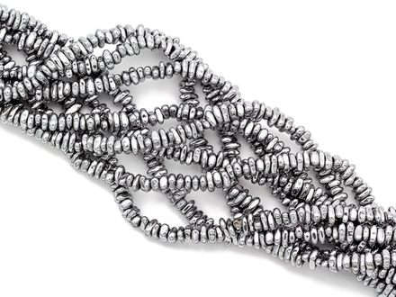Нить гематитовых бусин, "Freeform" 5-6мм