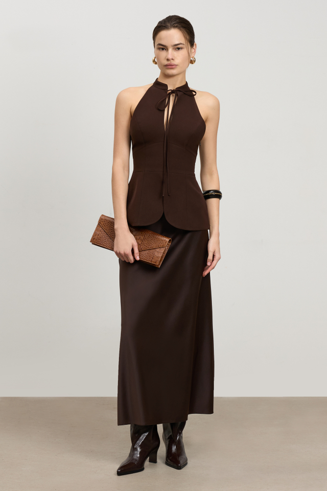 Топ с воротником стойкой