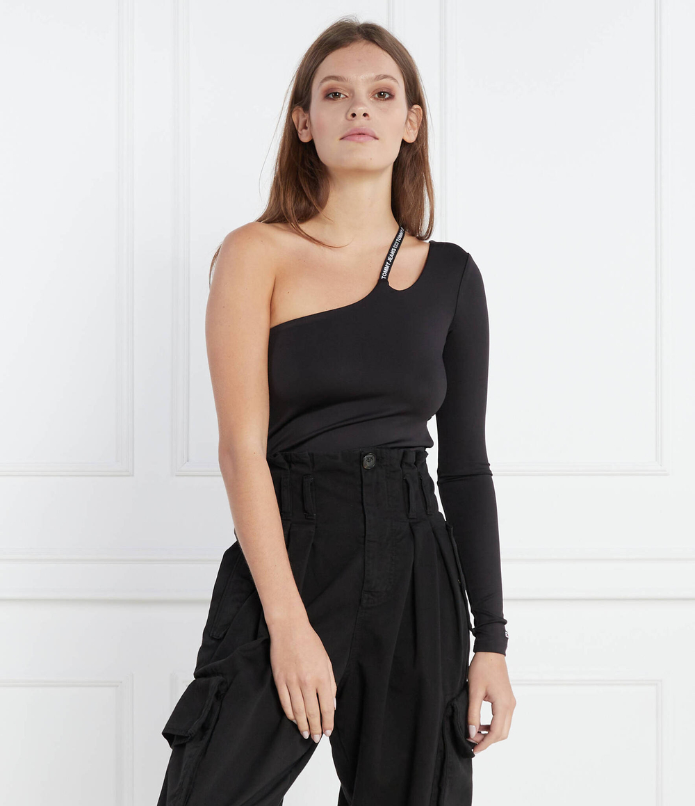 Блузка TJW ASYMETRIC LOGO LS Tommy Jeans - черный(DW0DW16502)