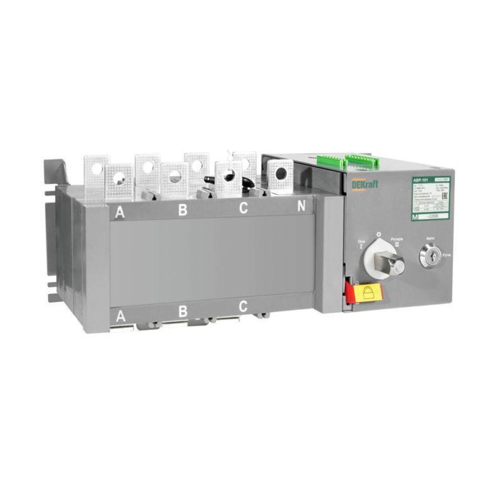 Ввод резерва автоматический АВР АВР-103 4п 160А 10кА на реверс. выкл.-разъед. с мотор. приводом DEKraft 42050DEK Ввод резерва автоматический АВР АВР-103 4п 160А 10кА на реверс. выкл.-разъед. с мотор. приводом DEKraft 42050DEK