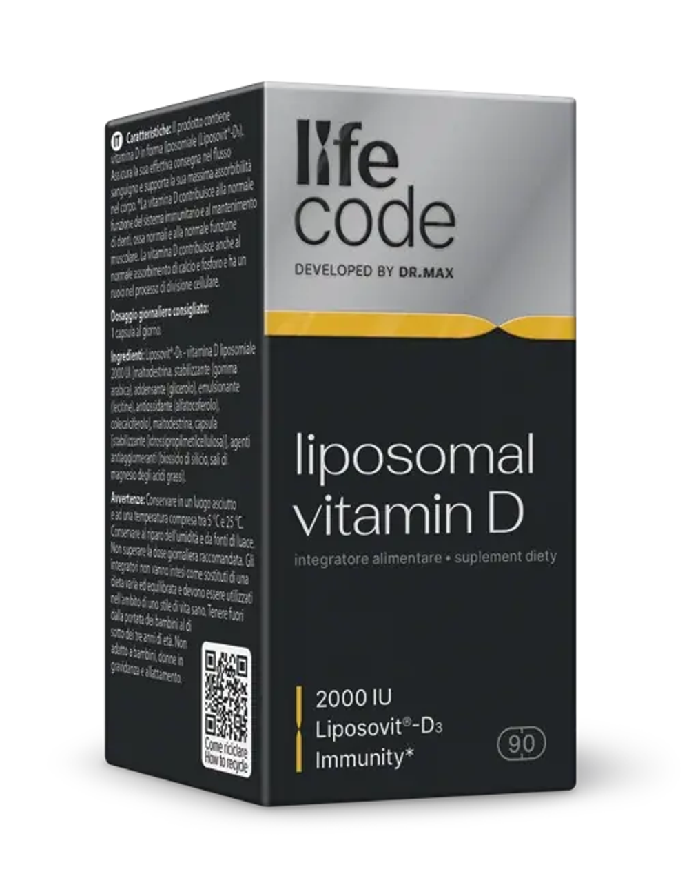 LifeCode, разработанный доктором Максом - липосомальный витамин D 2000 МЕ, 90 капсул