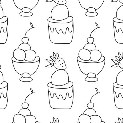 Бесшовный принт с мороженым