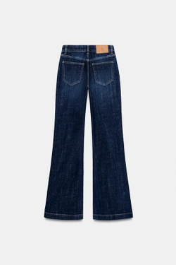 ZARA ДЖИНСЫ Z1975 BOOTCUT С ВЫСОКОЙ ПОСАДКОЙ И ОТСТРОЧКОЙ, СИНИЙ