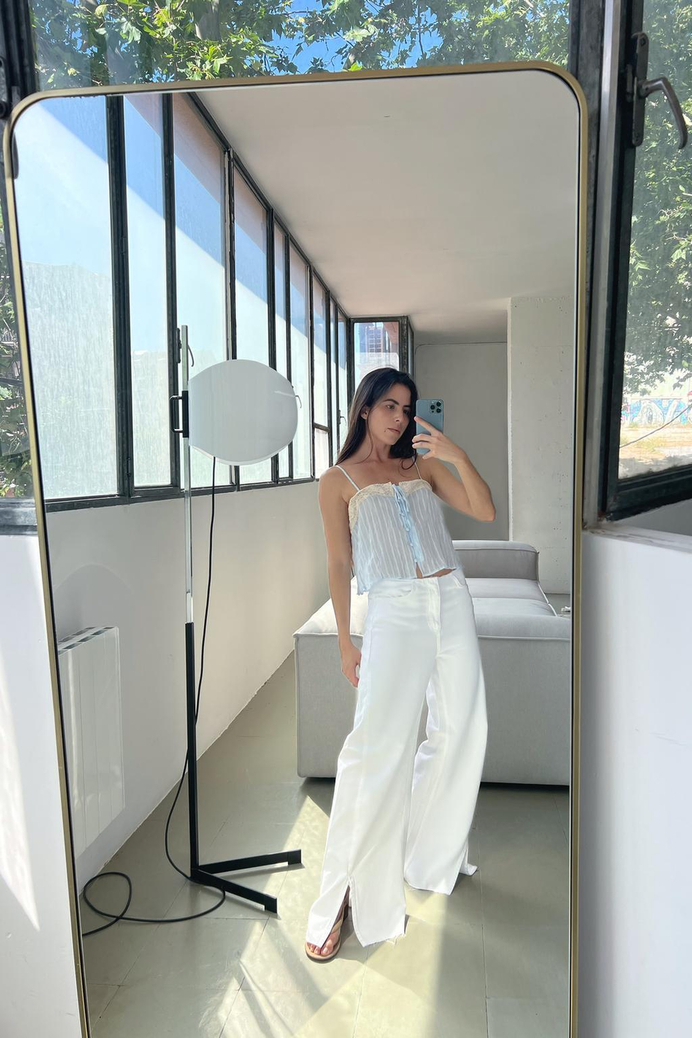 ZARA ТОП В РОМАНТИЧЕСКОМ СТИЛЕ С БРЕТЕЛЯМИ, ГОЛУБОЙ