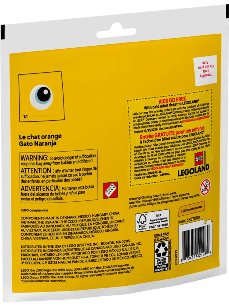 Конструктор Creator 30714 Оранжевый кот 3в1