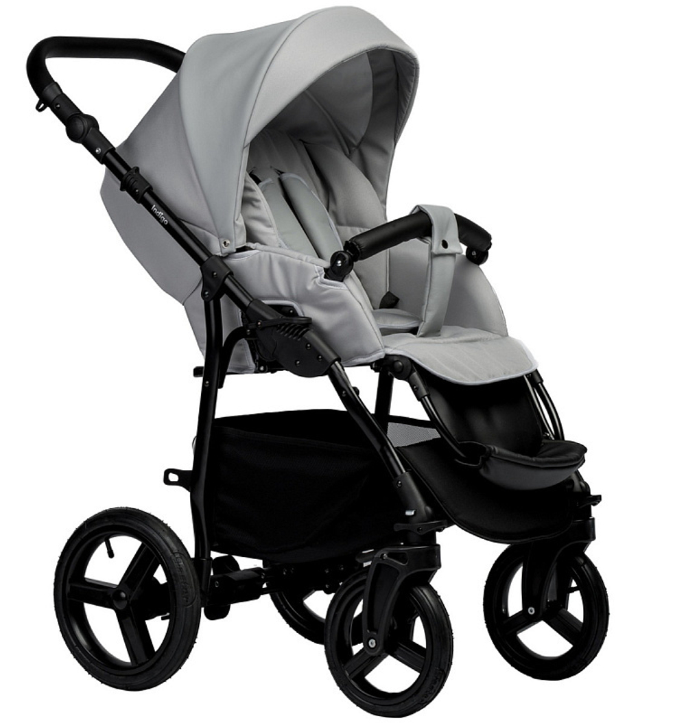 Детская коляска Indigo Impulse Eco 2 в 1 Ie04 св.серая кожа/св.серый