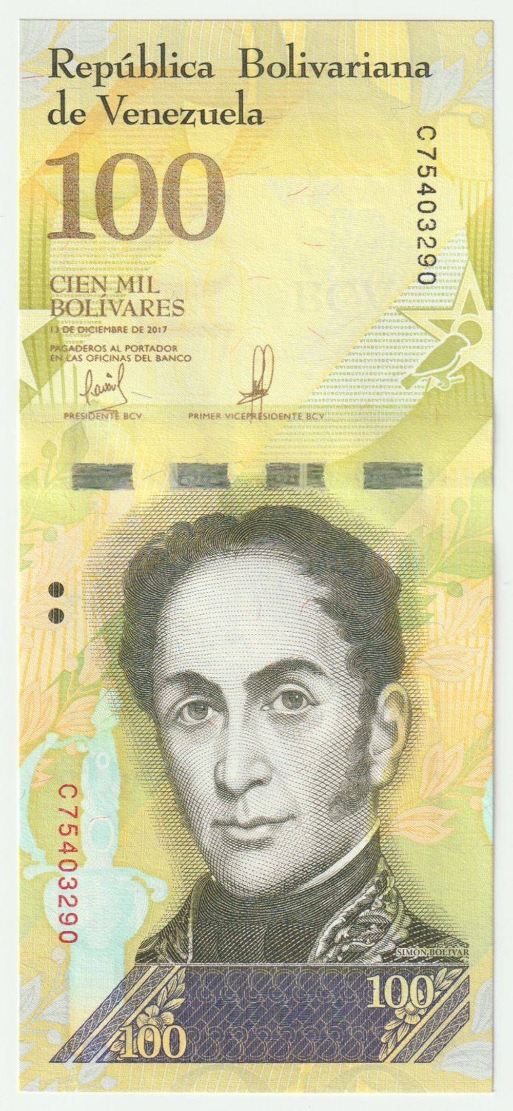 Venezuela, 100 000 Bolívares, 2017, UNC