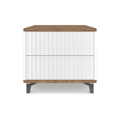 Тумба прикроватная на ножках с ящиками ROYAL 5003 эко (Дуб Веллингтон-Черный)