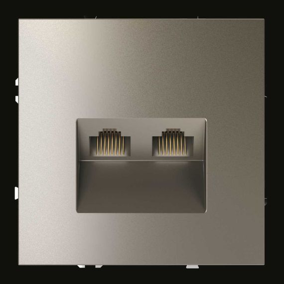 Розетка компьютерная встраиваемая Voltum S70 двойная RJ45+RJ45 кат.6, (шелк) VLS060204