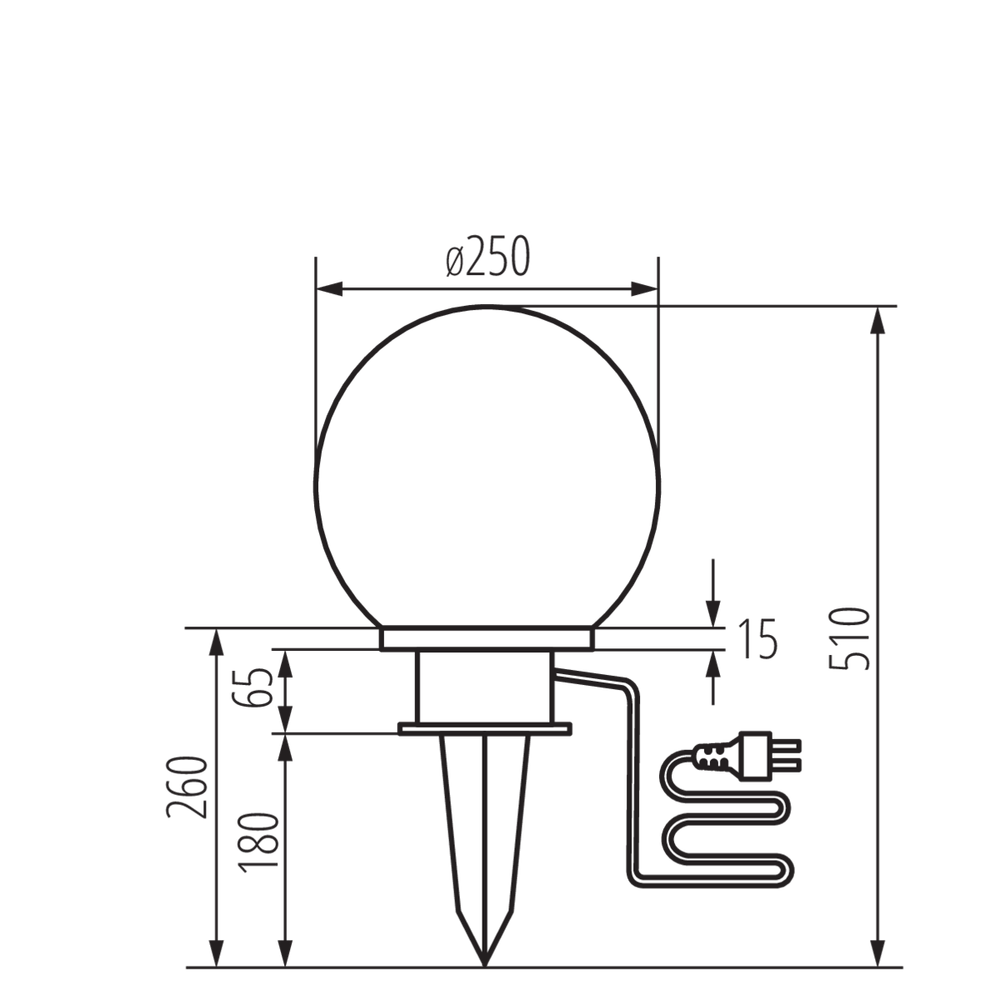 Светильник шар уличный пластиковый KANLUX IDAVA 25см