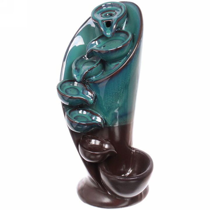 Подставка под стелющиеся благовония Водопад мудрости цвет коричневый, бирюзовый 9x9x20