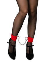 Красные мягкие кожаные оковы с люверсами