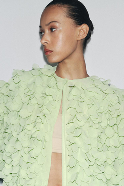 ZARA ПАЛЬТО ИЗ РЕЛЬЕФНОЙ ТКАНИ, МЯТНЫЙ