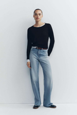 Джинсы с высокой посадкой trf wide leg