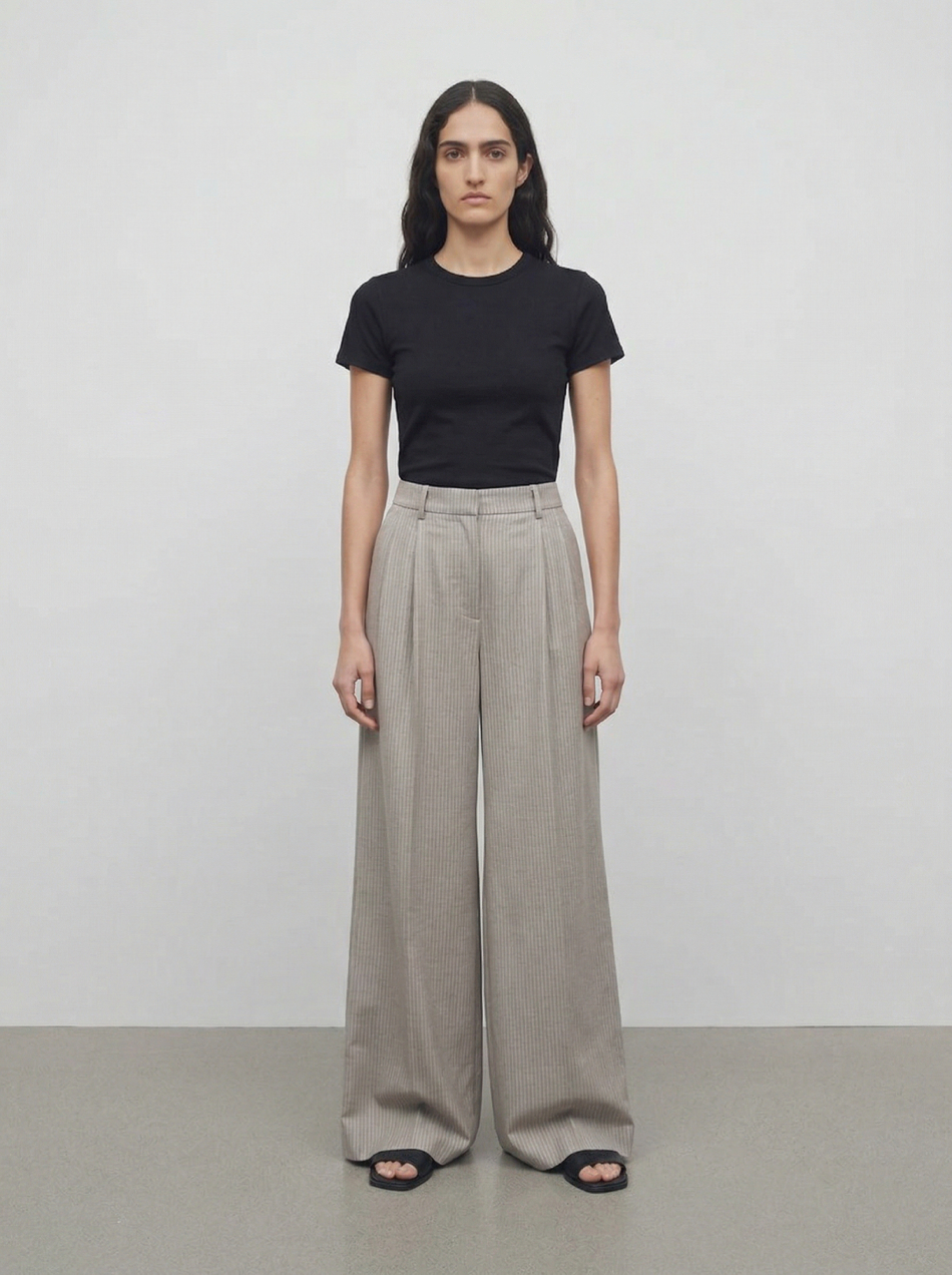 Свободные брюки-палаццо из шерсти