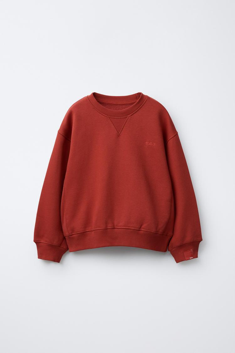 ZARA КОМПЛЕКТ ИЗ ТОЛСТОВКИ И БРЮК-ДЖОГГЕРОВ С ВЫШИВКОЙ, КРАСНЫЙ