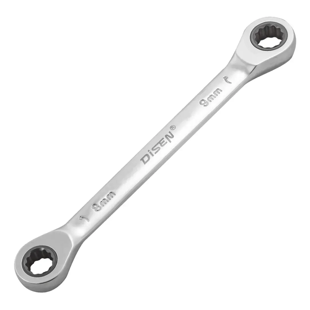 Ключ накидной трещоточный 8х9мм DISEN DS-KT2014M-0809