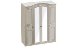 Шкаф 4х дверный Николь Ясень жемчужный / Ваниль