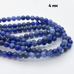 Бусины Содалит, диаметр 4,6 мм, цена за 41-42 шт (1/2 нити)