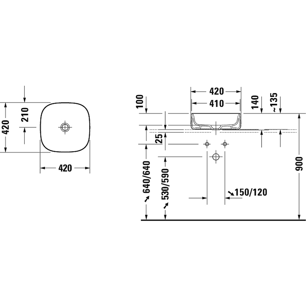 Раковина-чаша Duravit Zencha 42 2373420079 Белая