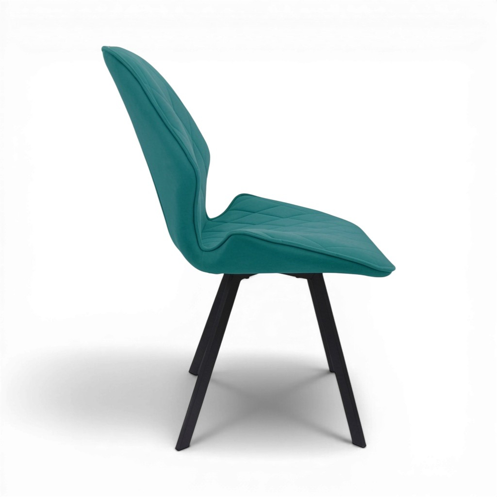 Стул "Раф" (арт. 342), велюр Бренди В15 мятный, ножки черные.