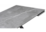 Керамический стол Woodville Вилли 140(200)х80 серый мрамор larka grey, черный, ножки черные