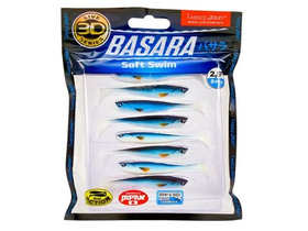 Виброхвост LUCKY JOHN Basara Soft Swim 3D, 2.5in (63 мм), цвет PG12, 8 шт.