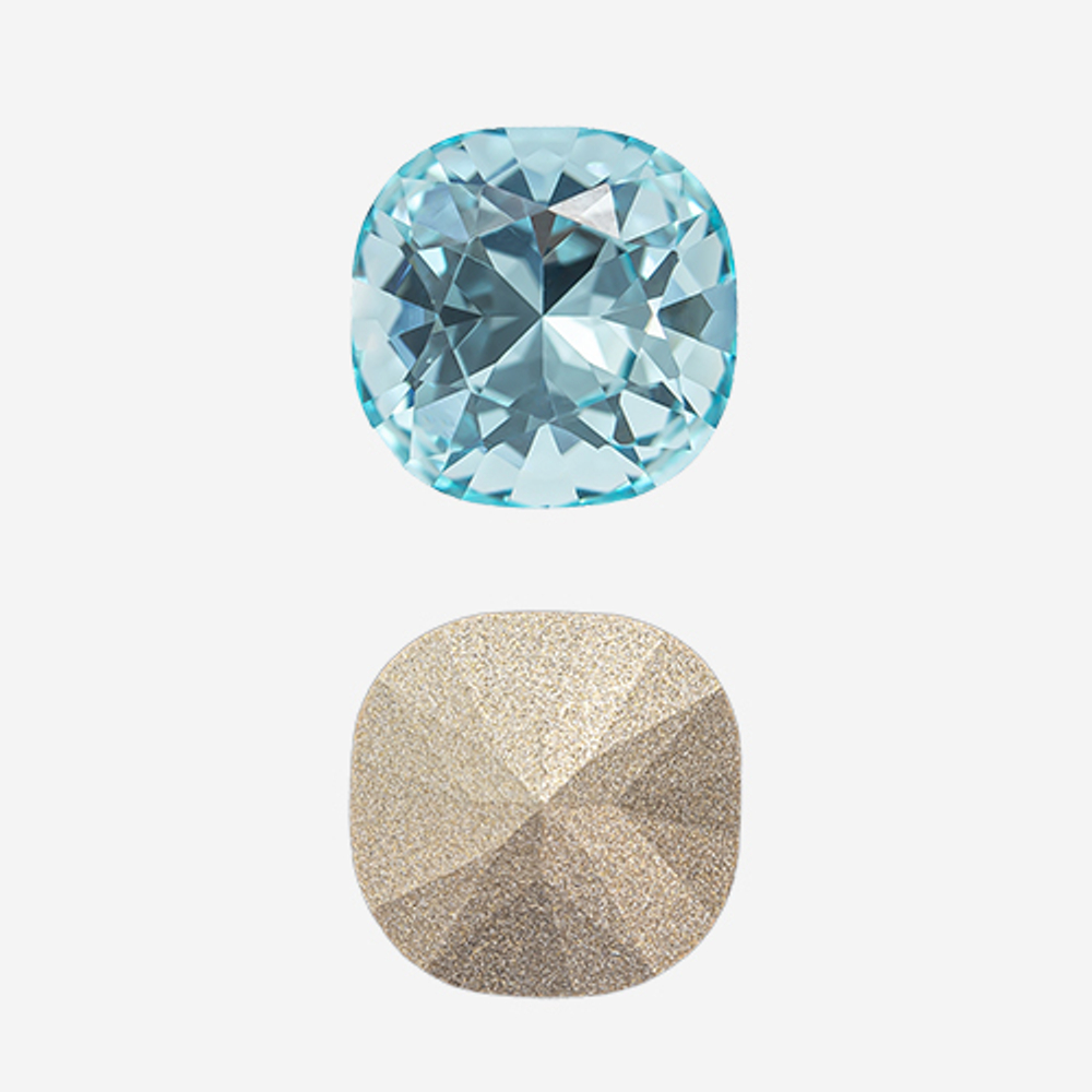 Кристалл Кушон (Сushion), оттенок "Аквамарин"/"Aquamarine", 12мм