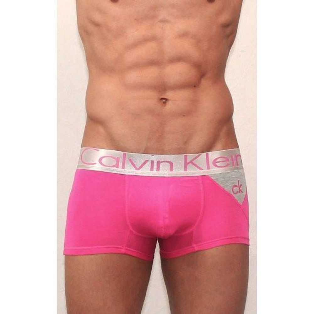 Мужские трусы боксеры Calvin Klein Boxer Steel Pink Grey