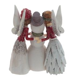 GAEM Фигурка декоративная "Феи и снеговик", L9 W4 H10 см