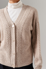 1908 Кардиган женский (серо-бежевый меланж)