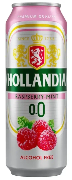 Пиво безалкогольное Hollandia Малина-Мята, 0,45 л