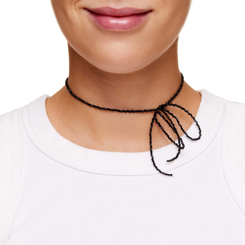 Колье Бант Черный Кристалл