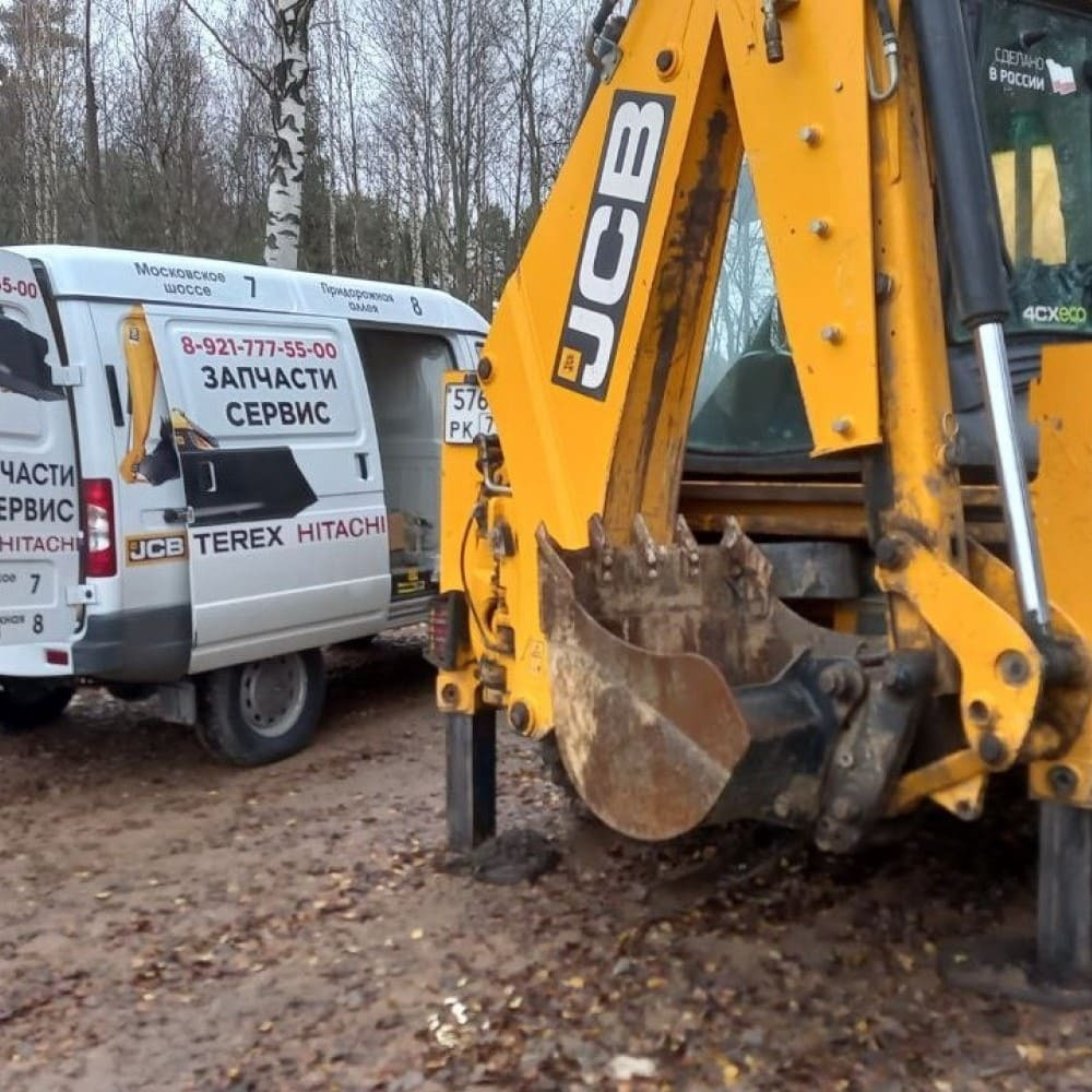 Ремонт задней стрелы экскаватора погрузчика