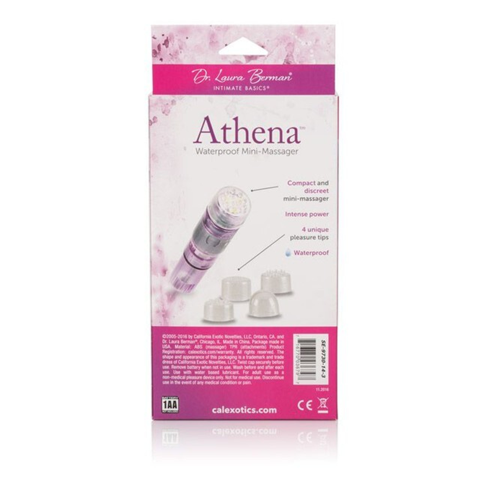 Вибратор клиторальный с 4 насадками Athena Waterproof Mini-Massager (Цвет: фиолетовый)