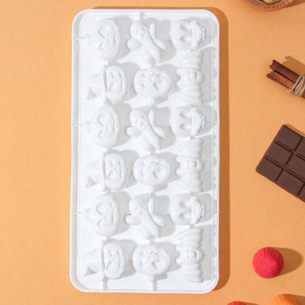 Форма для льда и шоколада «Страшилки», 18 ячеек, 28×14,5×2 см, цвет МИКС