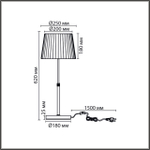 8302/1T MODERNI бронза/черный/бежевый, металл/текстиль Настольная лампа E27 1*60W 220V TUNE