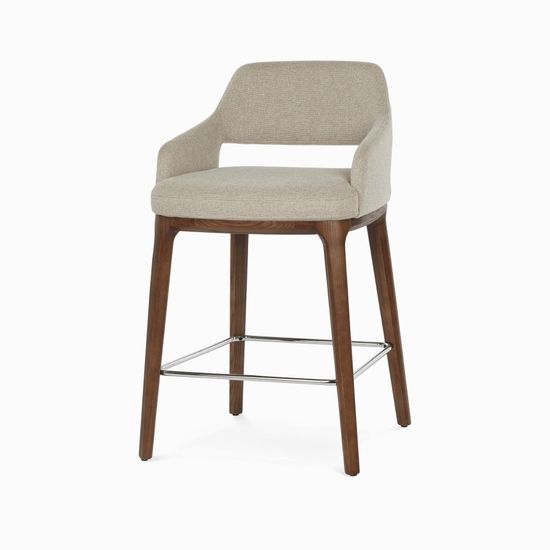 Полубарный стул Lord деревянный каркас и бежевая ткань сиденья