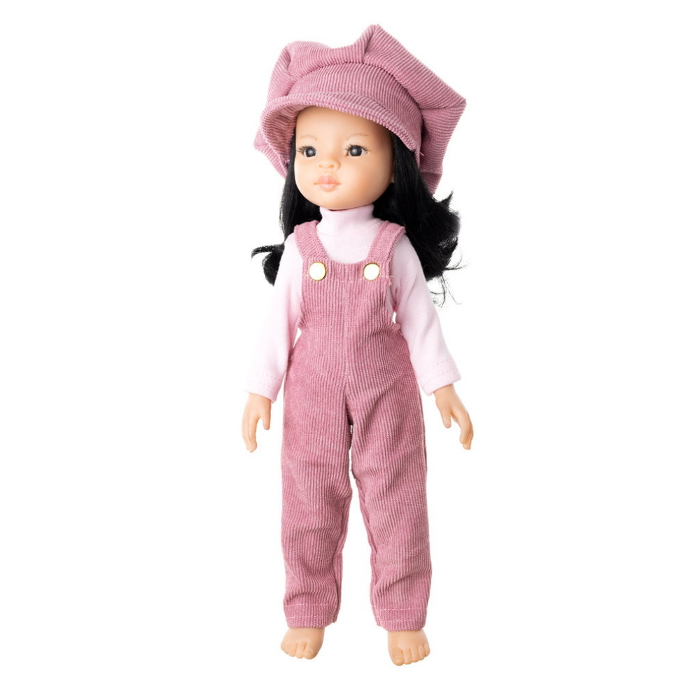 1_Вельветовый комбинезон, кепка и водолазка для кукол Paola Reina 32 см (923)