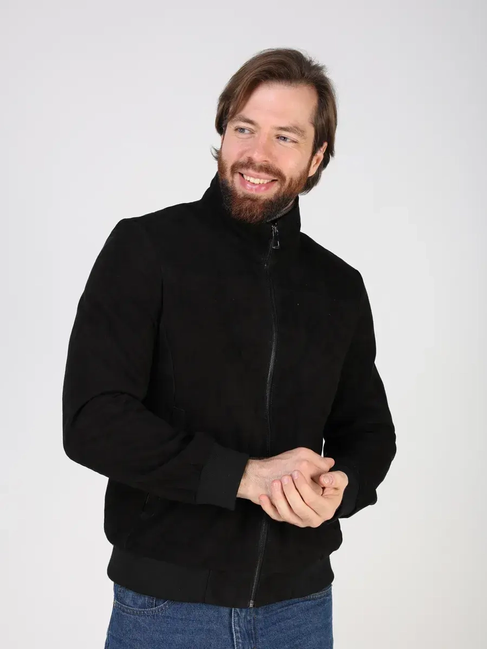 Кожаная куртка демисезонная замша