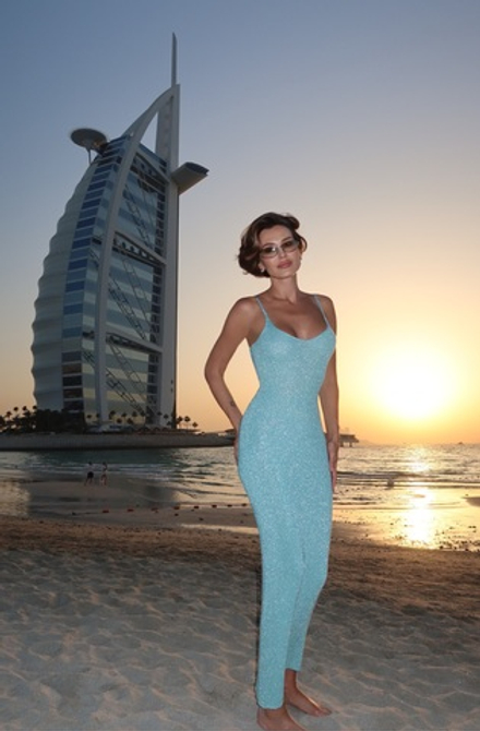 Платье макси с добавлением люрекса в мятном цвете